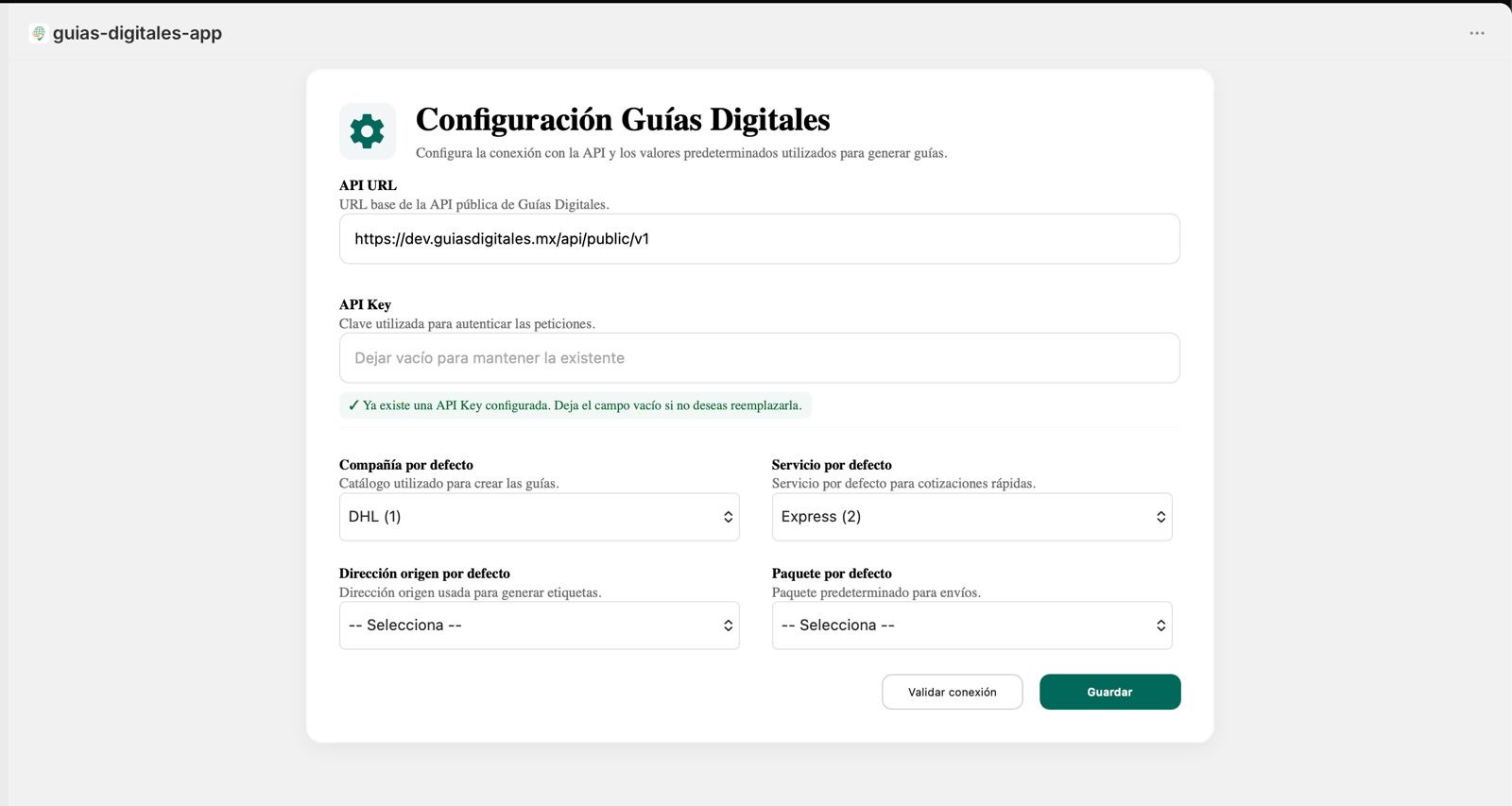 Configuración inicial